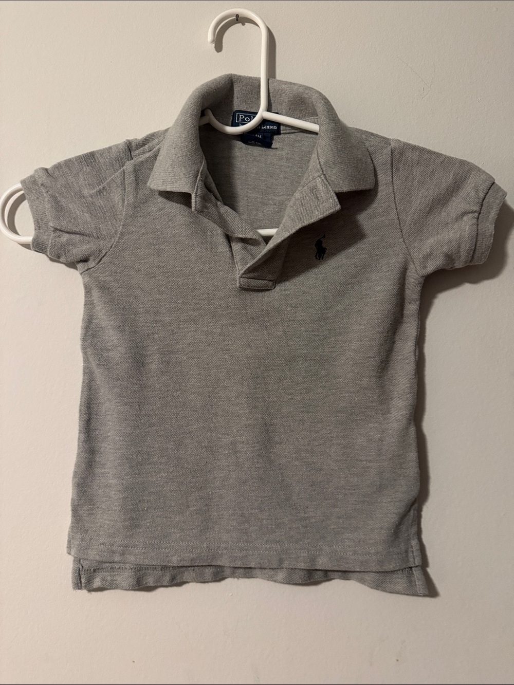Ralph Lauren Kids Light Gray Polo with Navy Pony